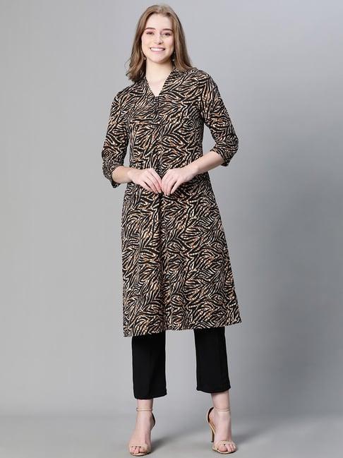 oxolloxo black printed tunic