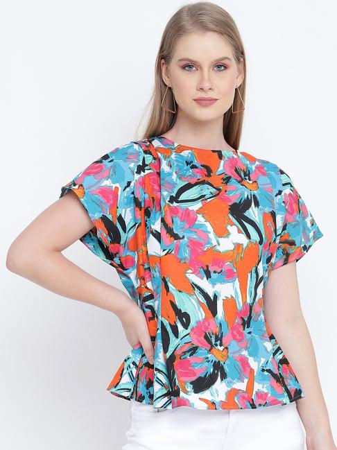 oxolloxo multicolor cotton floral print top