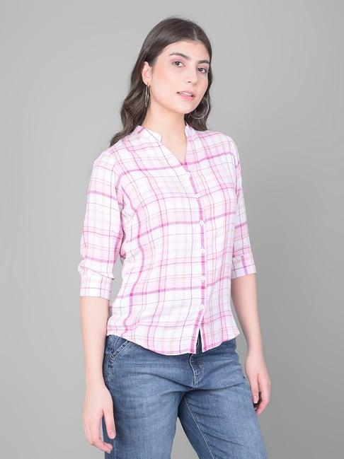 crimsoune club pink checks shirt