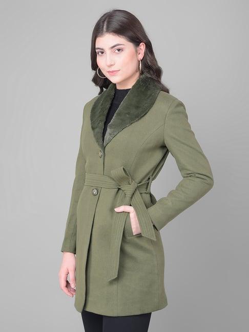 crimsoune club olive slim fit trench coat