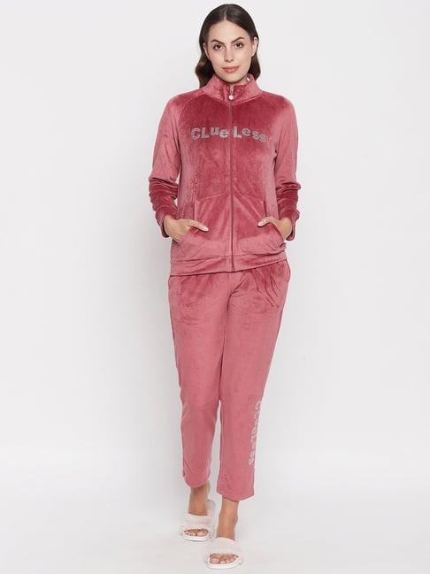 madame pink graphic print sweatshirt with pants