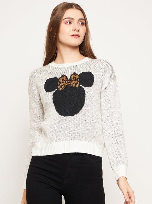 madame white printed sweater