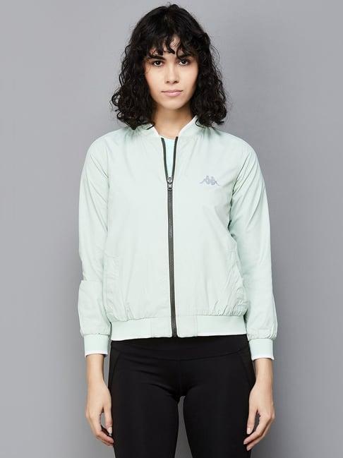 kappa green regular fit sports jacket