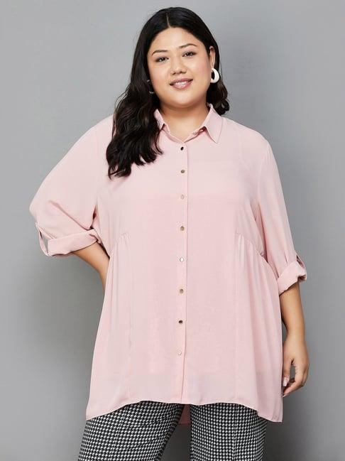 nexus by lifestyle pink regular fit shirt