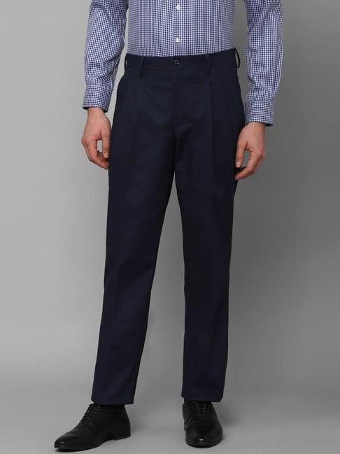 louis philippe navy regular fit trousers