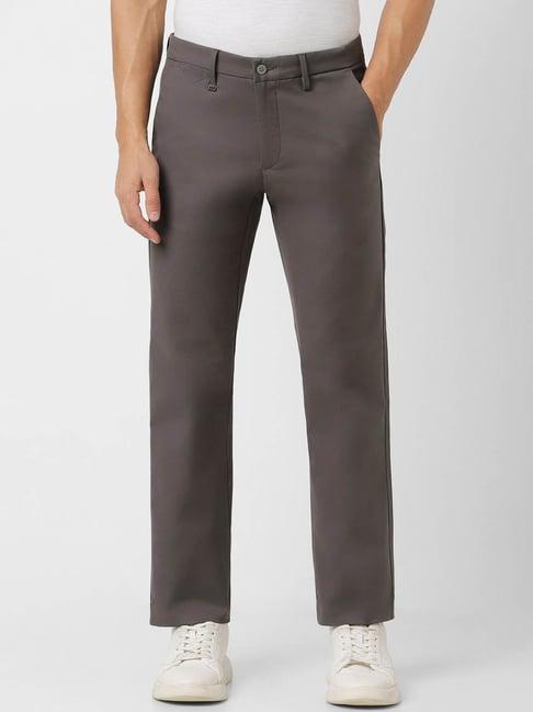 van heusen steel grey slim fit trousers