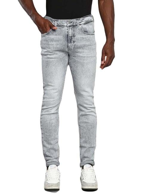 calvin klein jeans grey cotton skinny fit jeans