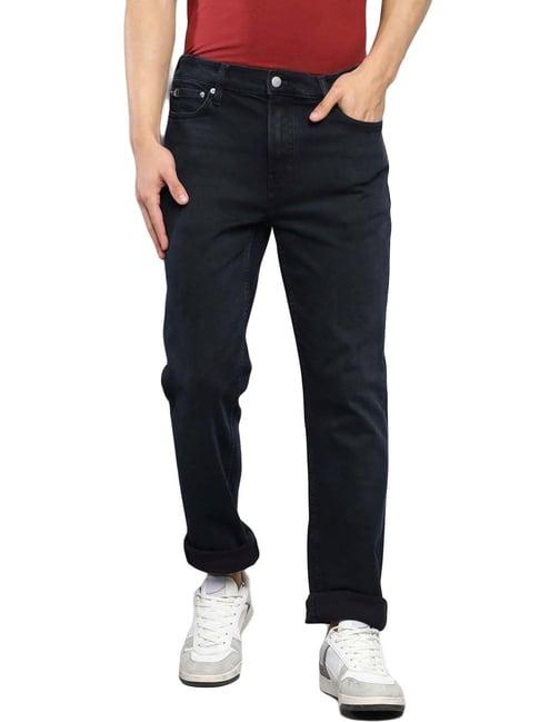 calvin klein jeans blue cotton slim fit jeans