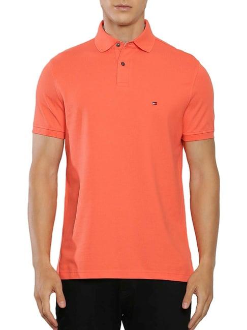 tommy hilfiger lush coral cotton regular fit polo t-shirt