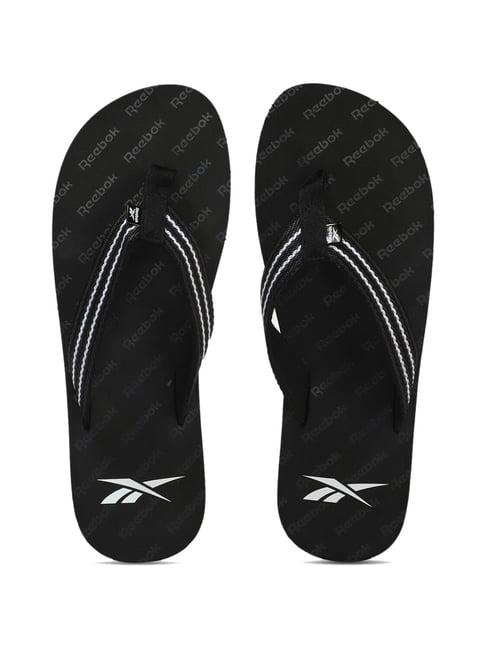 reebok men's heracle black flip flops