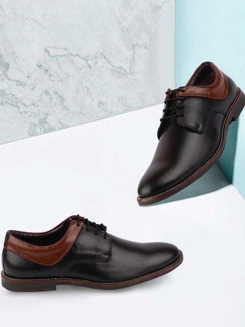 fausto men's black derby shoes