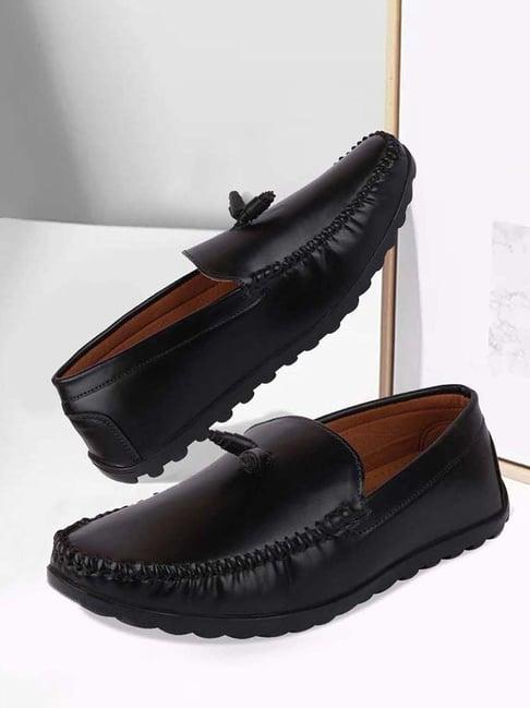 fausto men's black casual mocassins