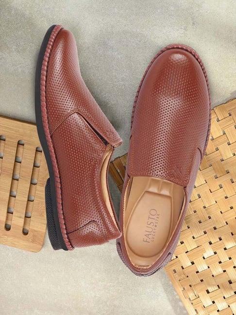 fausto men's tan formal loafers