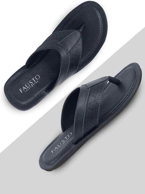 fausto men's navy thong sandals