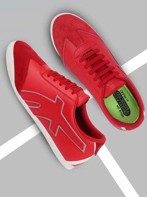 fausto men's red casual sneakers