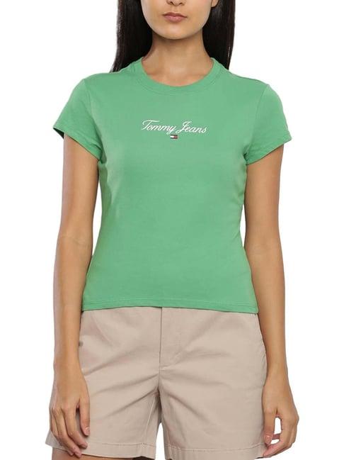 tommy hilfiger green logo slim fit t-shirt