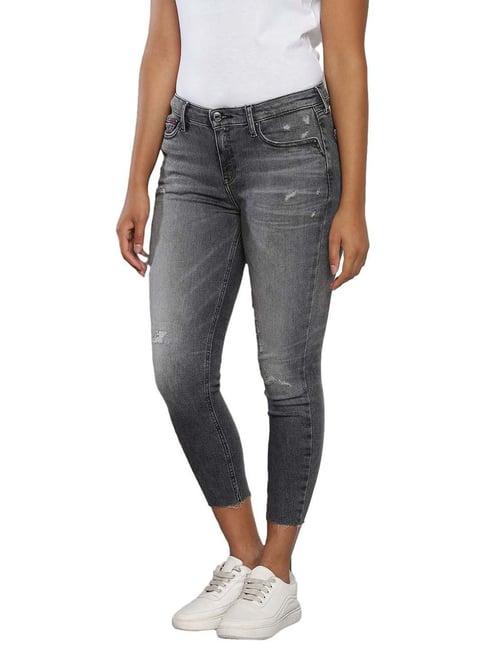 tommy hilfiger skinny denim black lightly washed mid rise jeans