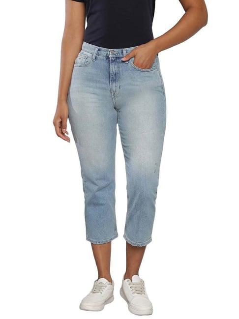 tommy hilfiger straight denim light lightly washed high rise jeans