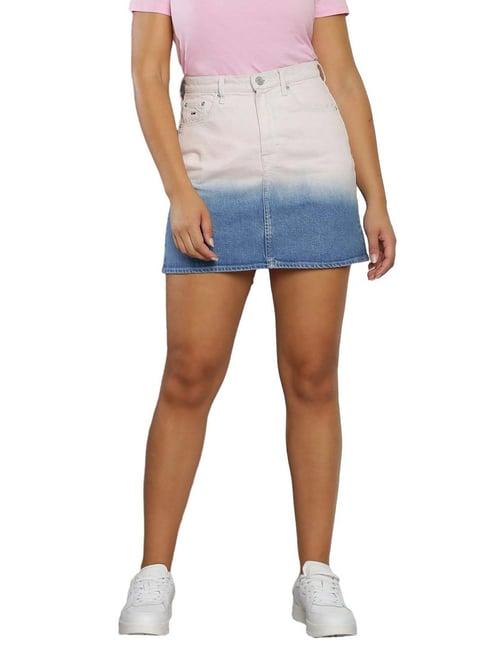 tommy hilfiger denim color ombre regular fit skirt