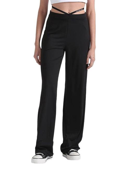 calvin klein black relaxed fit trousers