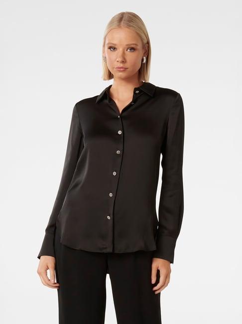 forever new black regular fit shirt