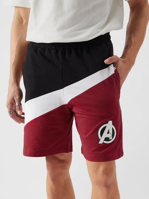 the souled store avengers: the heroes multicolor regular fit shorts