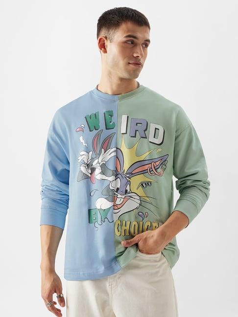 the souled store looney tunes: crazy bugs multicolor loose fit oversized crew t-shirt