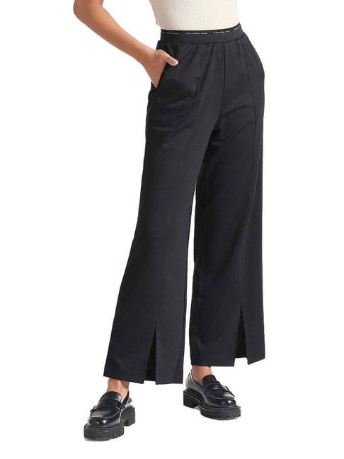 calvin klein jeans black regular fit trousers