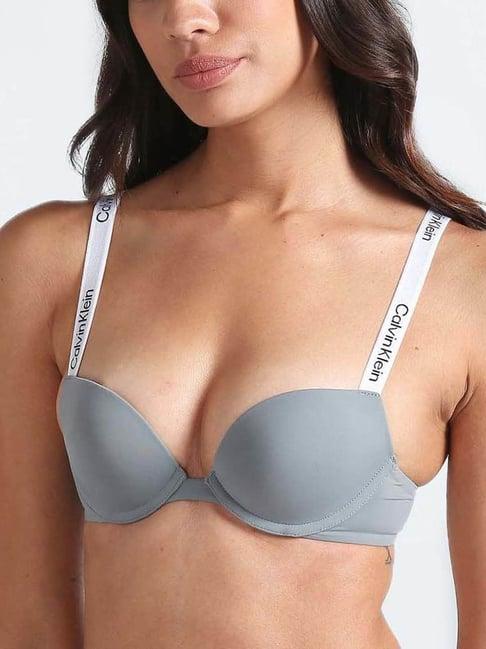 calvin klein underwear grey logo regular fit bra