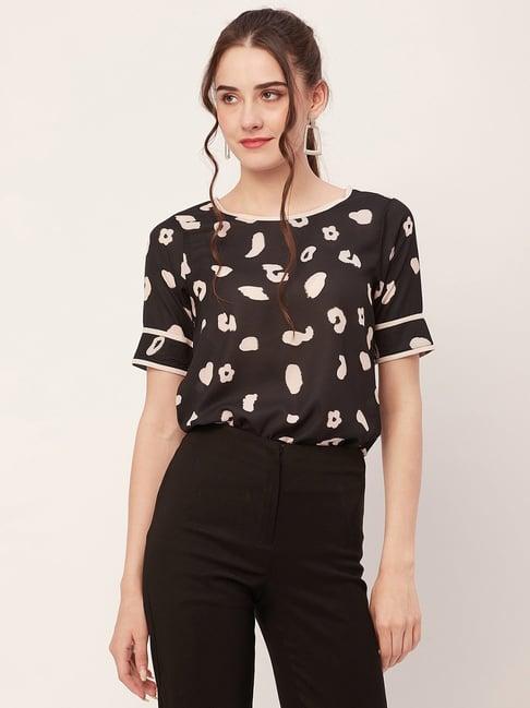 moomaya black & off white printed top