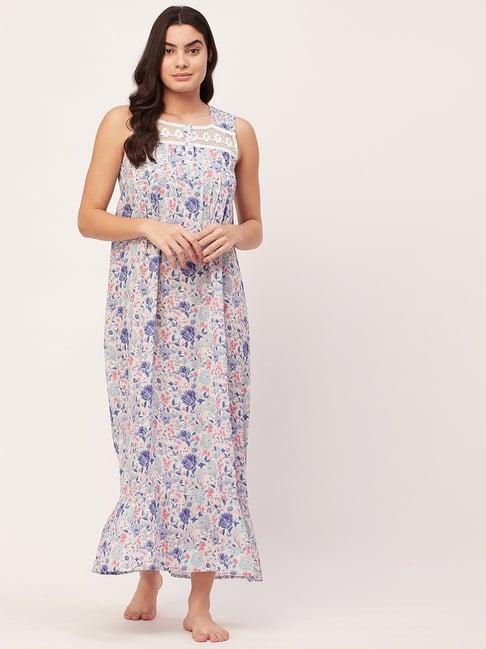 moomaya multicolor floral print nighty