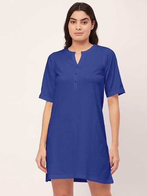 moomaya blue cotton night dress