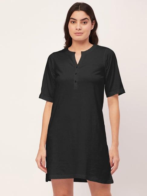 moomaya black cotton night dress