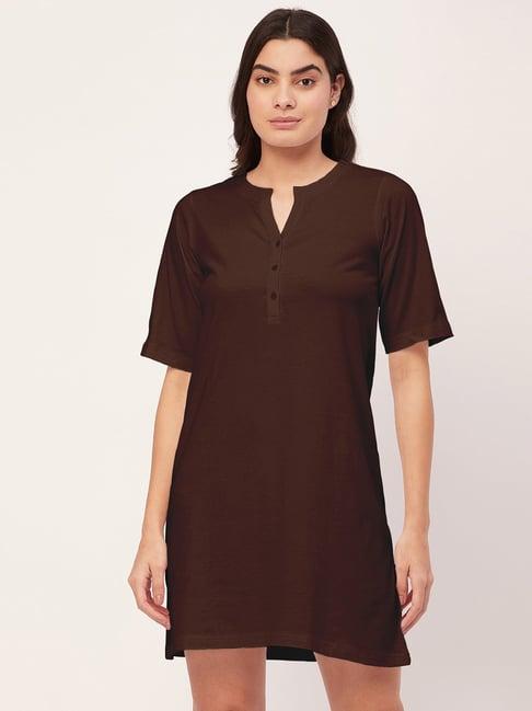 moomaya brown cotton night dress