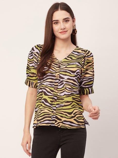 moomaya multicolor animal print top