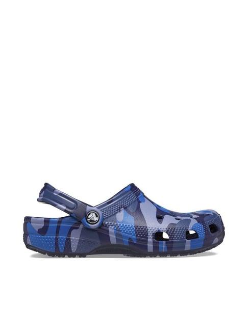 crocs men's classic navy back strap clogs