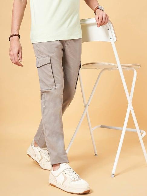 urban ranger by pantaloons grey slim fit cargos