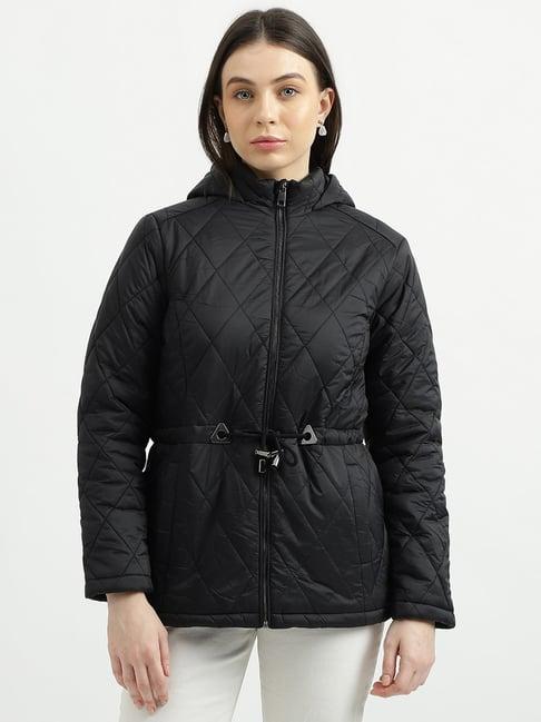 united colors of benetton black hooded jacket