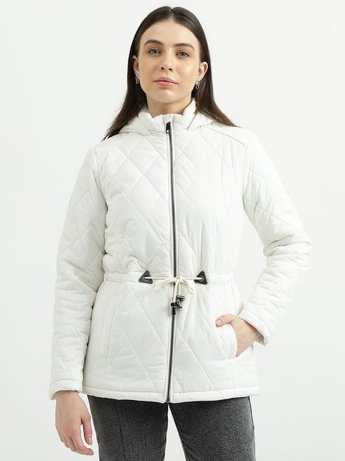 united colors of benetton white hooded jacket