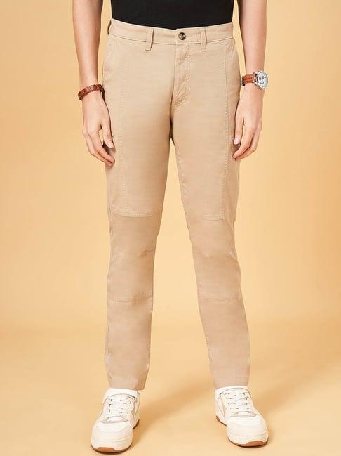 urban ranger by pantaloons beige slim fit cargos