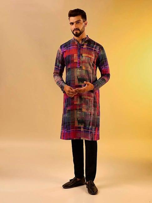 kisah multicolor regular fit printed kurta & pants set