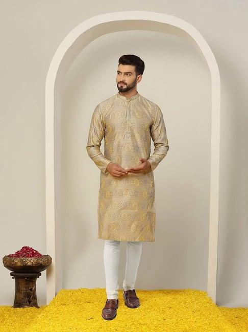 kisah multicolor regular fit self design kurta & churidar set