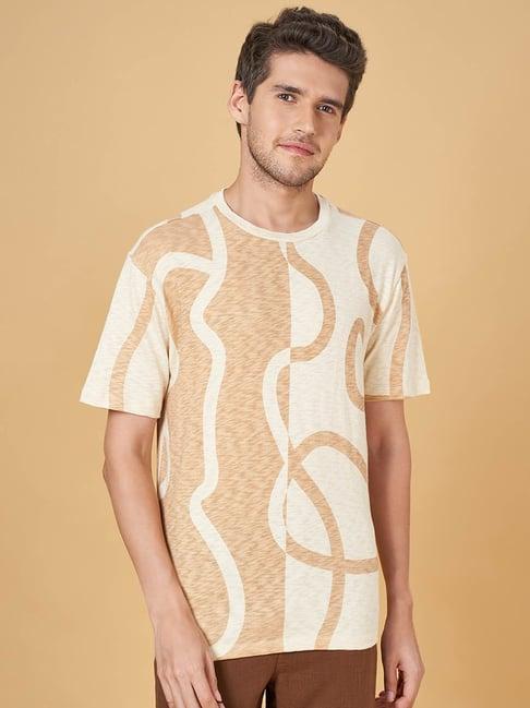 7 alt by pantaloons off white cotton relaxed fit printed t-shirt