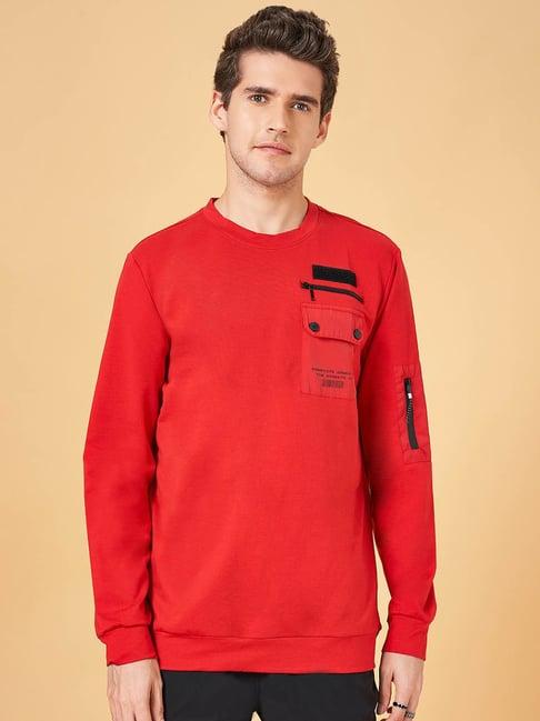 street 808 by pantaloons red regular fit sweatshirt