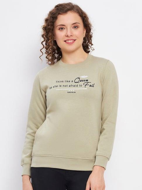 duke sage green graphic print sweatshirt