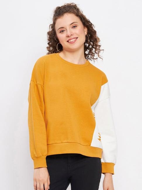 duke mustard color-block sweatshirt