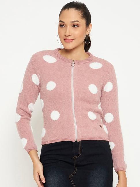 duke pink polka dot cardigan