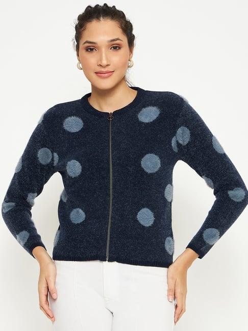 duke navy polka dot cardigan