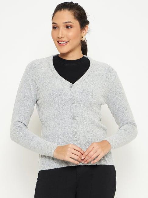 duke grey textured cardigan