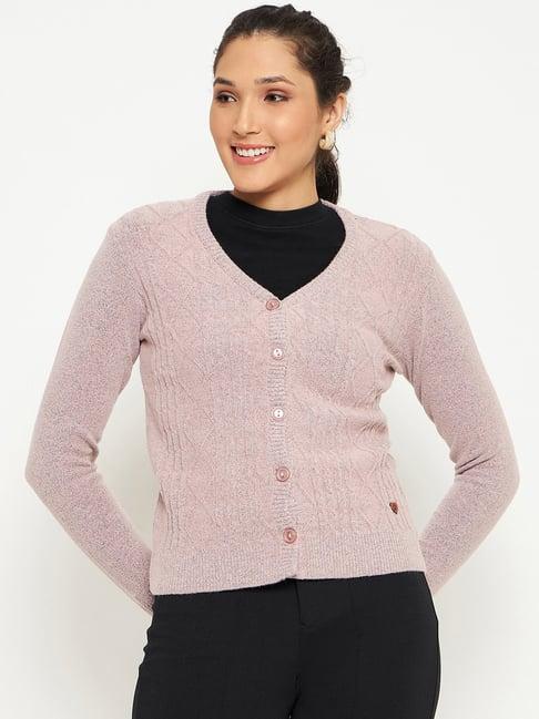 duke dusty pink textured cardigan